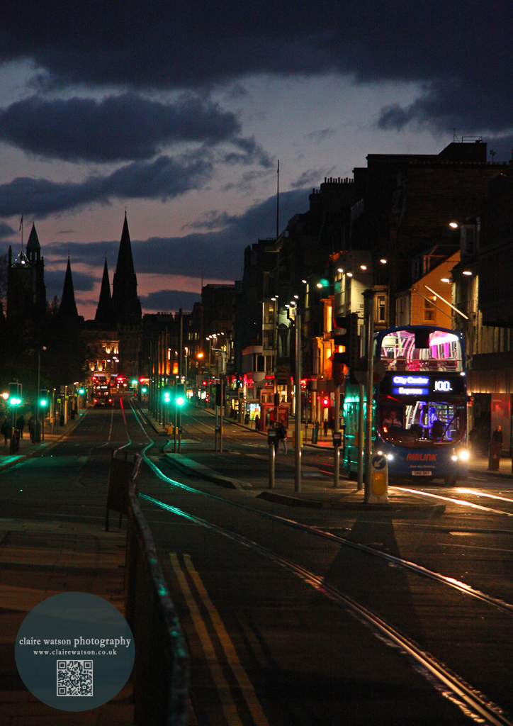 Princess Street, Edinburgh, evening